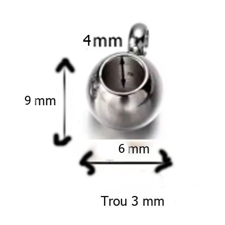 Bélière N°02 Acier Inoxydable 9x6 mm
