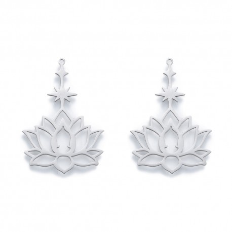 Breloque Lotus Etoile Acier Inoxydable