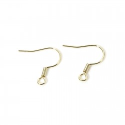 Support boucle d'oreille n°24 hameçon plaqué or 18 k x 2 paires