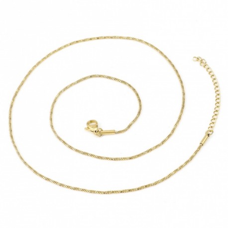 Collier N°19-02 en acier inoxydable 45 cm Doré