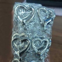 Anneau porte clés forme coeur Acier Inoxydable 26 x 22 mm