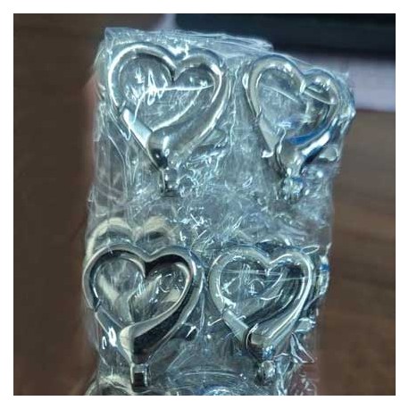 Anneau porte clés forme coeur Acier Inoxydable 26 x 22 mm