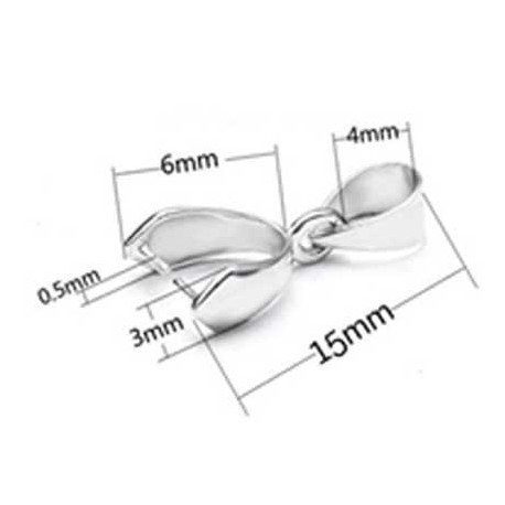 Bélière à pincer en Acier Inoxydable 3 x 15 mm 