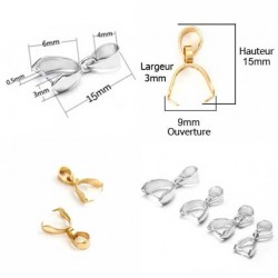 Bélière à pincer en acier inoxydable 3 x 15 mm