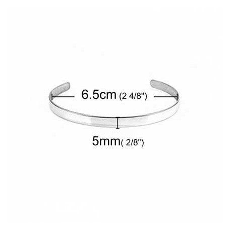 Bracelet Manchette Jonc en Acier Inoxydable
