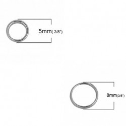 10 Anneaux de jonction double 05 ou 08 mm Inoxydable