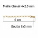 Chaîne d'extension pour collier bracelet en acier inoxydable 6 cm