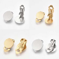 Support Boucle d'oreille Clips Plateau Acier Inoxydable N°01