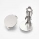 Support Boucle d'oreille Clips Plateau Acier Inoxydable Argent N°01