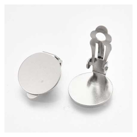 Support Boucle d'oreille Clips Plateau Acier Inoxydable N°02