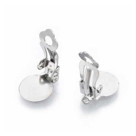 Support Boucle d'oreille Clips Plateau Acier Inoxydable Doré N°03-02