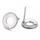 Support Boucle d'oreille puce ronde 10 mm acier inoxydable N°04