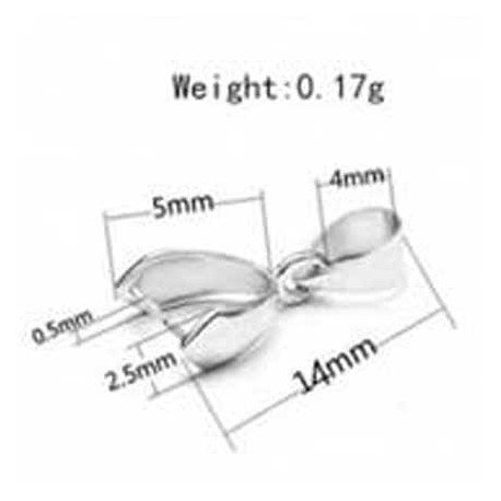 Bélière à pincer en Acier Inoxydable 2.5 x 14 mm Argent