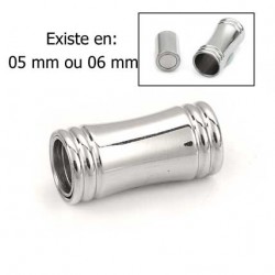 Fermoir aimanté Inoxydable 05 ou 06 mm Argent N°03