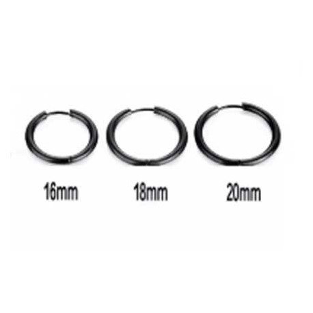 Support Boucle d'oreille Créole Huggie Acier Inoxydable Noir