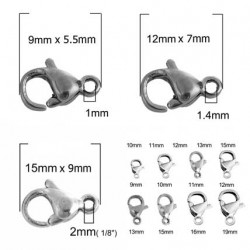 1 Fermoir Acier Inoxydable Mousqueton