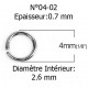 10 Anneaux de jonction ouvert 04 mm Inoxydable argent