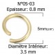 10 Anneaux de jonction ouvert 05 mm Inoxydable doré