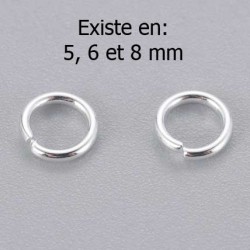 10 Anneaux de jonction ouvert 05 au 08 mm Inoxydable Argent Clair