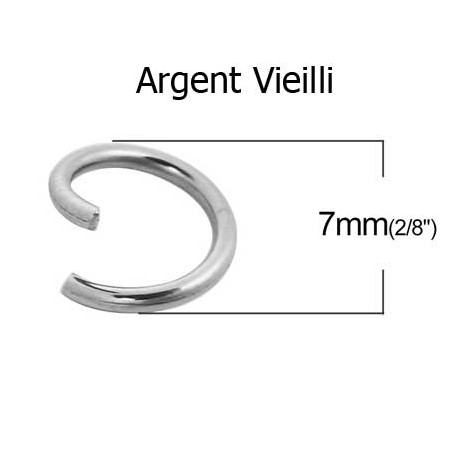 10 Anneaux de jonction ouvert 07 mm Inoxydable