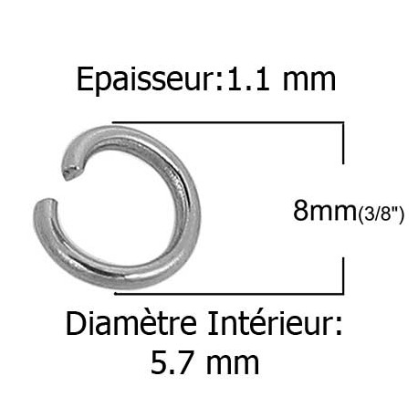 10 Anneaux de jonction ouvert Inoxydable argent Vieilli