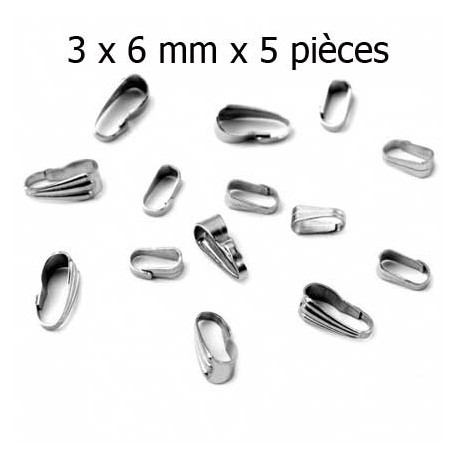 Bélières à pincer en Acier Inoxydable Argent N°03