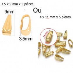 Bélière Acier Inoxydable Doré x 5 pièces N°03