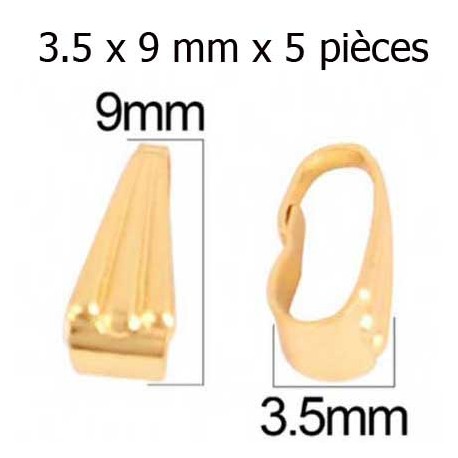 Bélières Acier Inoxydable Doré