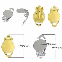 10 Supports Boucles d'oreilles Clips Plateau N°04