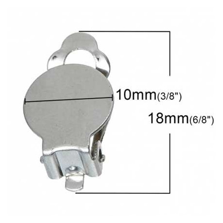10 Supports Boucles d'oreilles Clips Plateau N°04