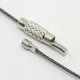 Collier tour de cou fil câblé rigide gris fermoir à visser N°01