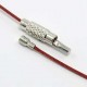 collier tour de cou fil câblé rigide rouge foncé fermoir à visser N°01