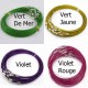 collier tour de cou fil câblé rigide vert ou violet fermoir à visser N°01