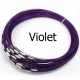 collier tour de cou fil câblé rigide vert ou violet fermoir à visser N°01