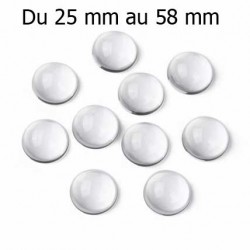 Cabochon Rond en verre loupe transparent