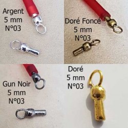 Fermoir pour cordon Pvc Creux 5 mm