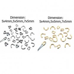 Fermoir Forme Arc en 316 Acier Inoxydable Argent ou Doré