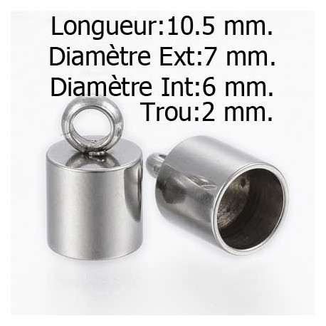 Embout Pour Cordon 6 mm Acier Inoxydable