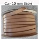 Cuir Plat Veau de 10 mm Lisse par 20 cm