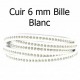 Cuir Bille 06 mm avec chaînette bille nickel free par 20 cm