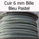 Cuir Bille 06 mm avec chaînette bille nickel free par 20 cm