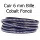 Cuir Bille 06 mm avec chaînette bille nickel free par 20 cm