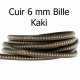 Cuir Bille 06 mm avec chaînette bille nickel free par 20 cm