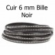 Cuir Bille 06 mm avec chaînette bille nickel free par 20 cm