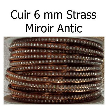 Cuir 06 mm Strass Swarovski par 20 cm