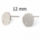 Supports Boucles d'oreilles puces ronde en acier inoxydable