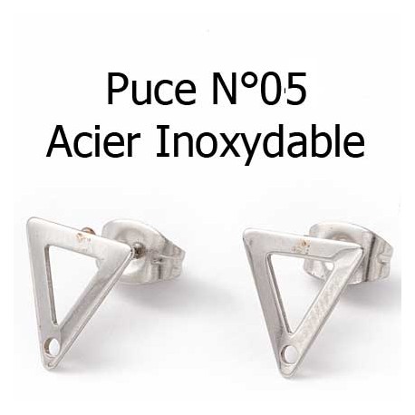Supports Boucles d'oreilles puce acier inoxydable N°05 ou N°06