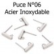 Supports Boucles d'oreilles puce acier inoxydable N°05 ou N°06