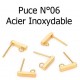 Supports Boucles d'oreilles puce acier inoxydable N°05 ou N°06