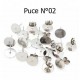 2 Supports Boucles d'oreilles puces ronde 10 mm en acier inoxydable